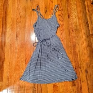 Toad And Co. Striped Blue Strappy Dress, Small